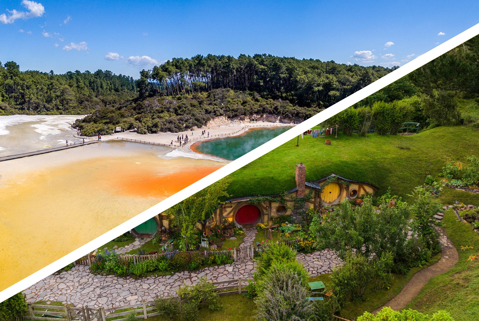From Auckland: Hobbiton Movie Set & Rotorua Wai-O-Tapu Day Tour - Small Group