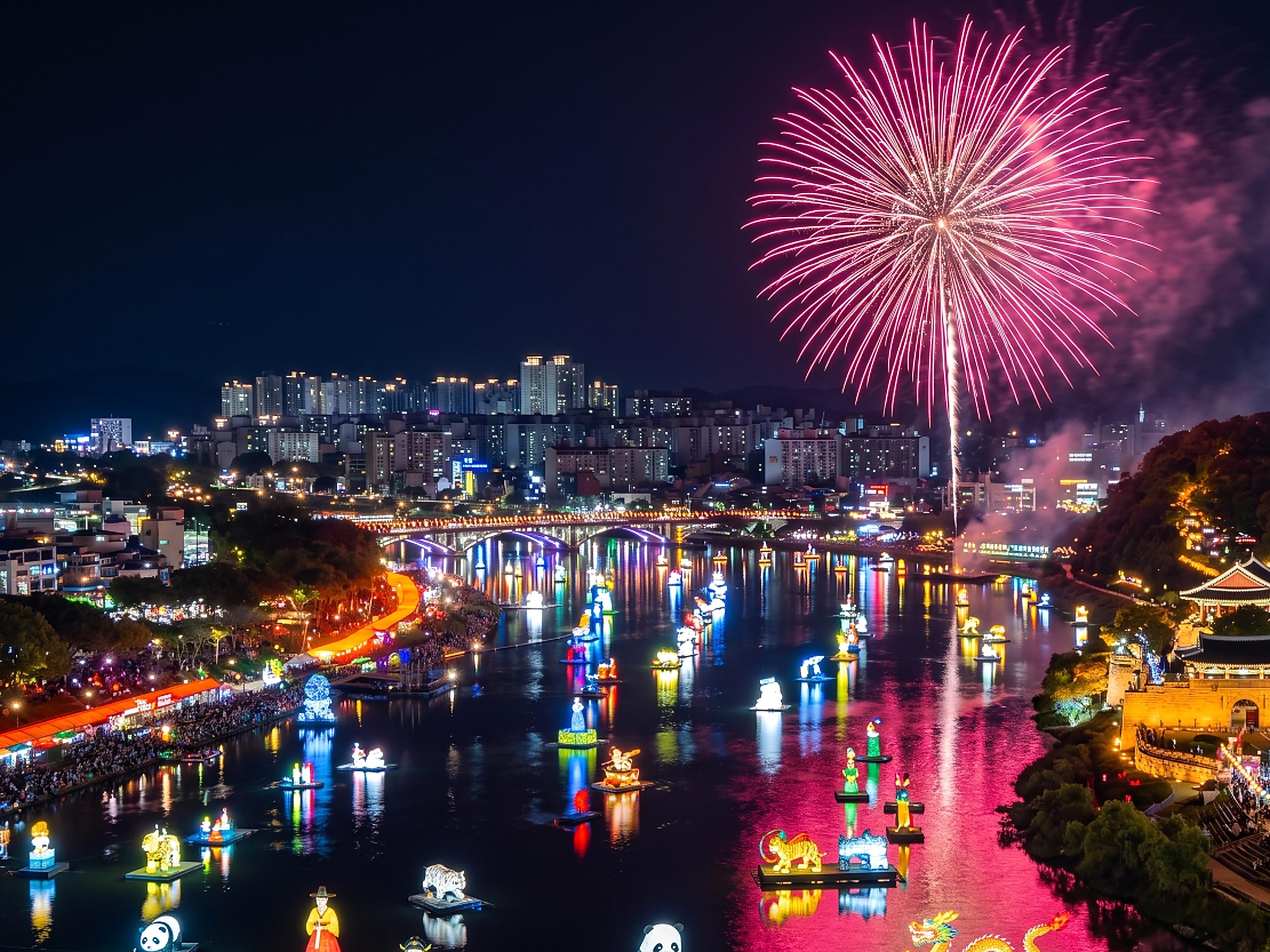釜山発：晋州南江流灯祭り＆河東・泗川 日帰りツアー