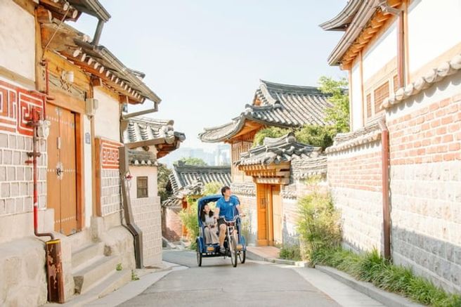 Seoul Bukchon Hanok Village & Anguk-dong Private Pedicab Tour