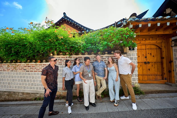 Seoul Bukchon Hanok Village & Gyeongbokgung and Gwangjang Market Half-Day City Tour