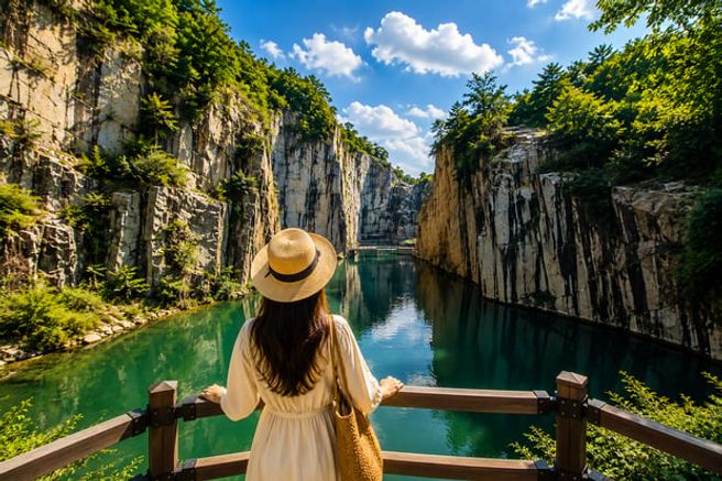 From Seoul: Pocheon Art Valley & Jaein Falls and Sanjeong Lake Day Tour