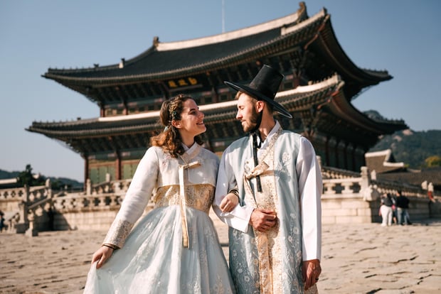 Seoul Gyeongbokgung K-Drama Concept Cinematic Hanbok Photoshoot