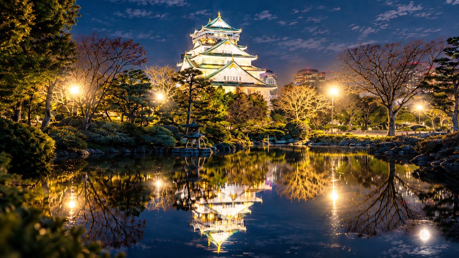 Osaka Castle Night Walk Guided Tour - Castle Grounds Exterior