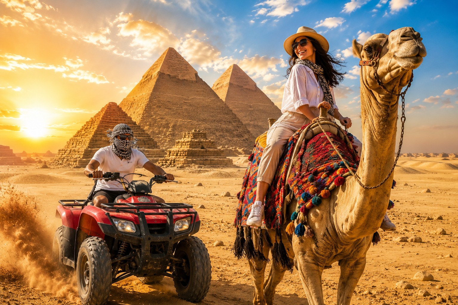 Cairo Giza Pyramids, Great Sphinx & Papyrus Gallery Tour with Camel Ride