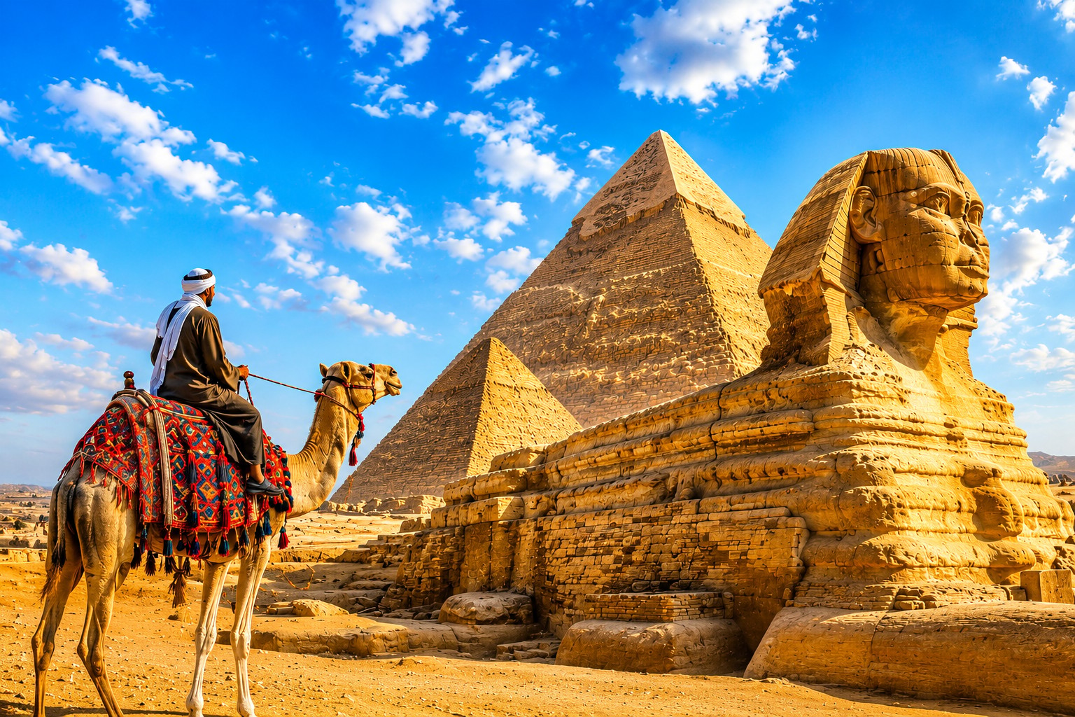 Cairo: Giza Pyramids & Great Sphinx Private Tour with Camel Ride