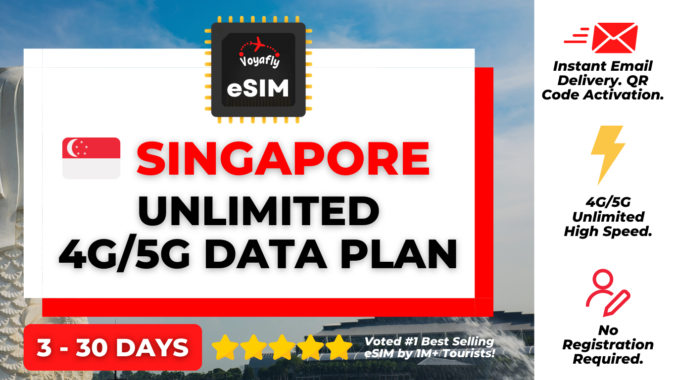 싱가포르 보야플라이 4G·5G 데이터 무제한 eSIM 이심