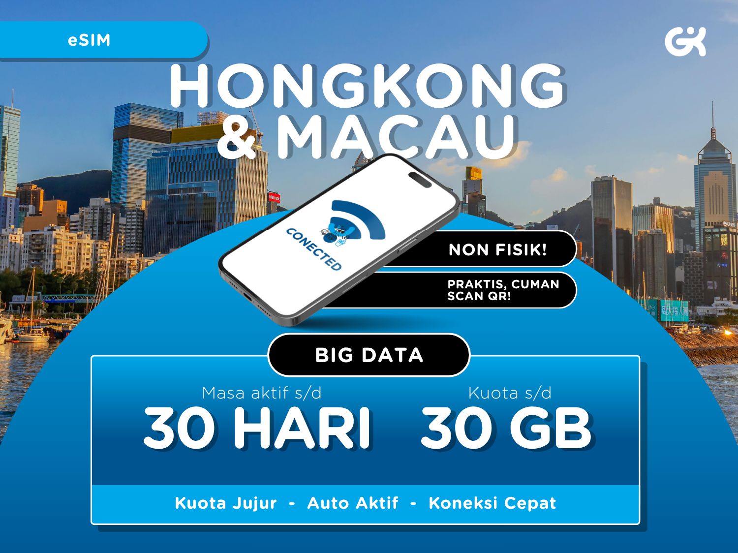 Hong Kong & Macau 4G Data eSIM - 5GB to 30GB with No Daily Limit