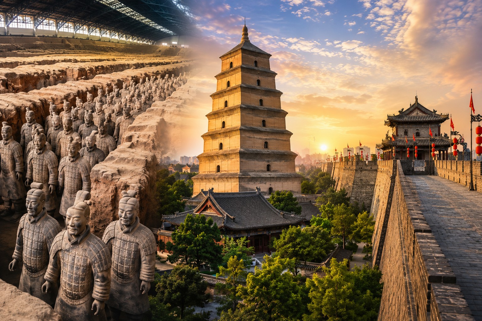 Xi'an Big Wild Goose Pagoda, Terracotta Army & City Wall Guided Tour - Off-Peak Schedule