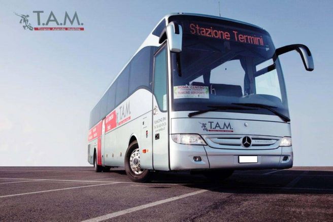 Rome Fiumicino Airport Termini and Ostiense Station Tambus Airport Bus One-Way Ticket