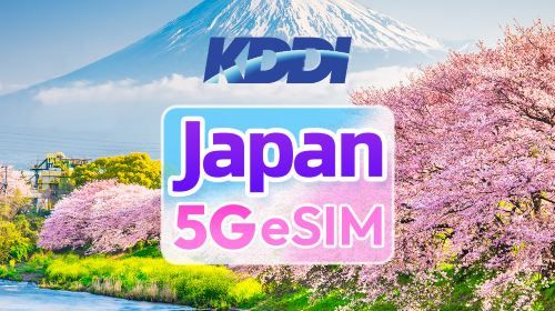 Japan KDDI 5G eSIM - Daily 100GB High-Speed Data · 3–30 Days · Hotspot Supported