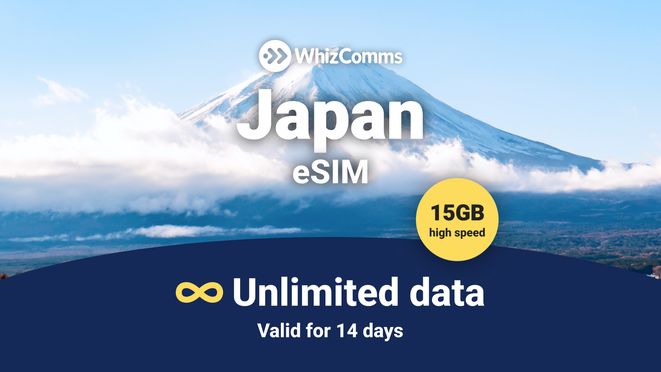 Japan eSIM 14 Days 15GB + Unlimited Low-Speed Data - Instant QR Delivery