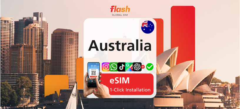 オーストラリア eSIM ウルトラ5G - データ無制限 1~15日間・テザリング対応(Flash Global SIM)