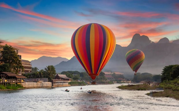 Vang Vieng Hot Air Balloon Ride - Sunrise or Sunset Flight & Hotel Pickup