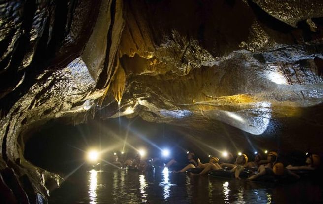 Vang Vieng Nam Song River Kayaking & Cave Tubing Day Tour with BBQ Lunch