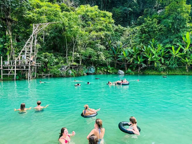 Vang Vieng Adventure Day Tour - Zipline, Cave Tubing, Kayaking, Blue Lagoon 3 & Lunch