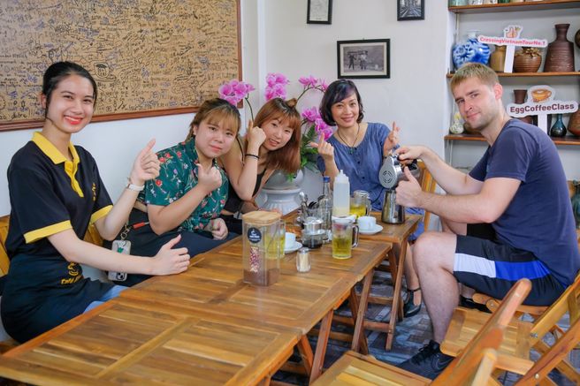 ハノイ旧市街 エッグコーヒー教室 ベトナムコーヒー3種作り