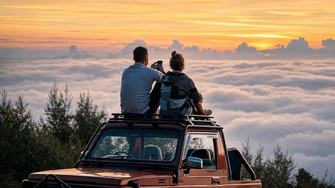 Bali Mount Batur Sunrise & Black Lava Private Jeep Tour