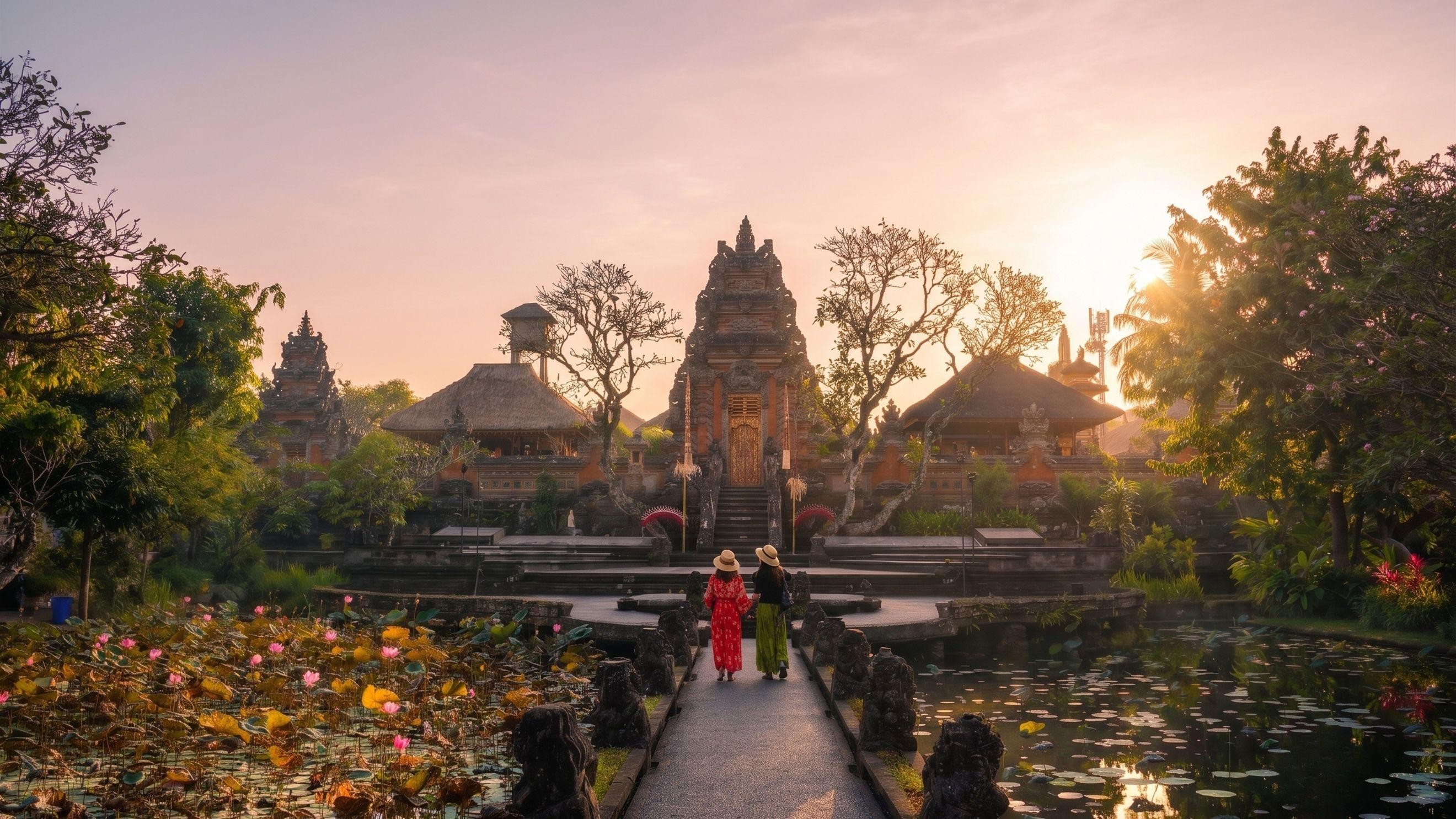 Bali Ubud Saraswati Temple & Monkey Forest & Tegenungan Waterfall Tour