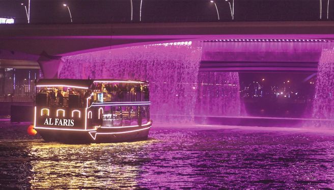 Dubai Canal Dinner Cruise & La Perle Show Gold Ticket (Optional Hotel Pickup)