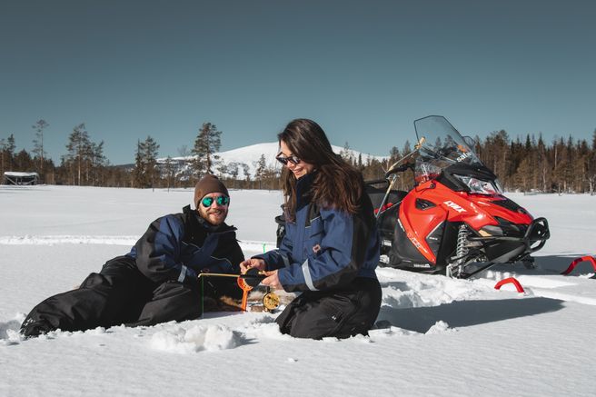 Levi Snowmobile Safari & Ice Fishing with Outdoor Lunch