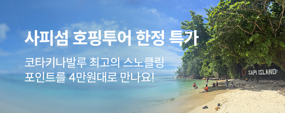 코타키나발루 사피섬 호핑투어 4만원대 특가